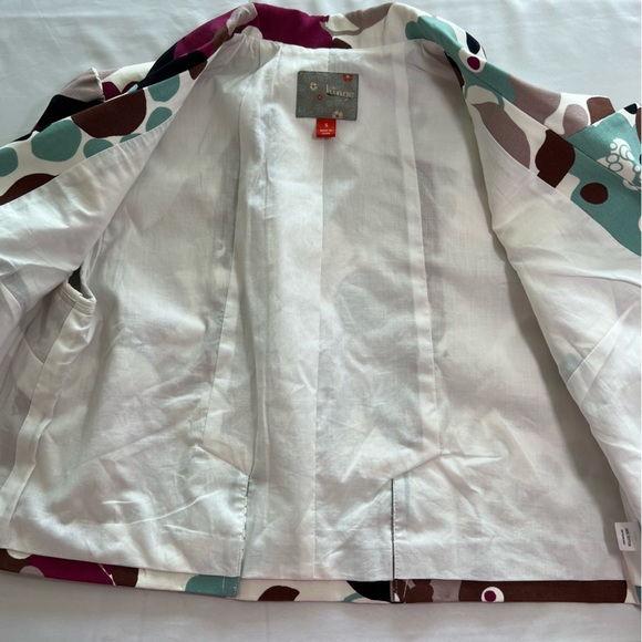 🎉HP🎉 NEW NWOT Hinge Floral Abstract Short Sleeve Cropped Blazer Jacket SMALL - Picture 11 of 16